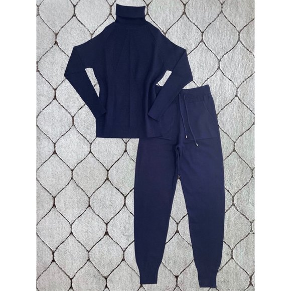 DAIMARAN Oslo Women's Suit Matching Set 2 Pieces Navy Blue Sweater + Pants S/M - Picture 2 of 6